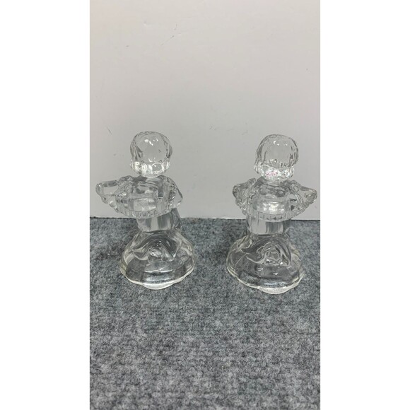 Unbranded Other - Set of 2 Angel Candle Holders Set 4.5” X 2.5” Glass